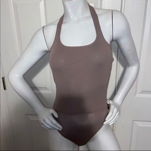 Zara Knitwear collection Halter bodysuit Small Mauve pink new with tags